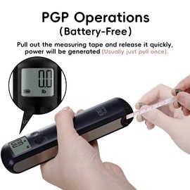 TADA 110 lbs Travel Luggage Scale Battery-Free Portable Digital Hanging Hand Baggage Scale for Travel Suitcase Weight Scale with Built-in Measuring Tape