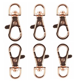 ALLinONE 20pcs Rose Gold Lobster Claw Swivel Clasps Lobster Snap Clasp Hook for Key Ring DIY Craft Jewelry Making 1-1/2"x5/8" (20)