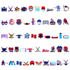100pcs Holographic Ice Hockey Waterproof Vinyl Stickers - Cool Hockey Decor & Party Favors for Laptop, Water Bottle, Classroom