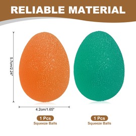 PATIKIL Hand Exercise Balls, 2 Pcs Squeeze Balls Stress Ball for Adults Grip Strengthening Occupational Equipment for Finger Wrist Strength, Green/Orange