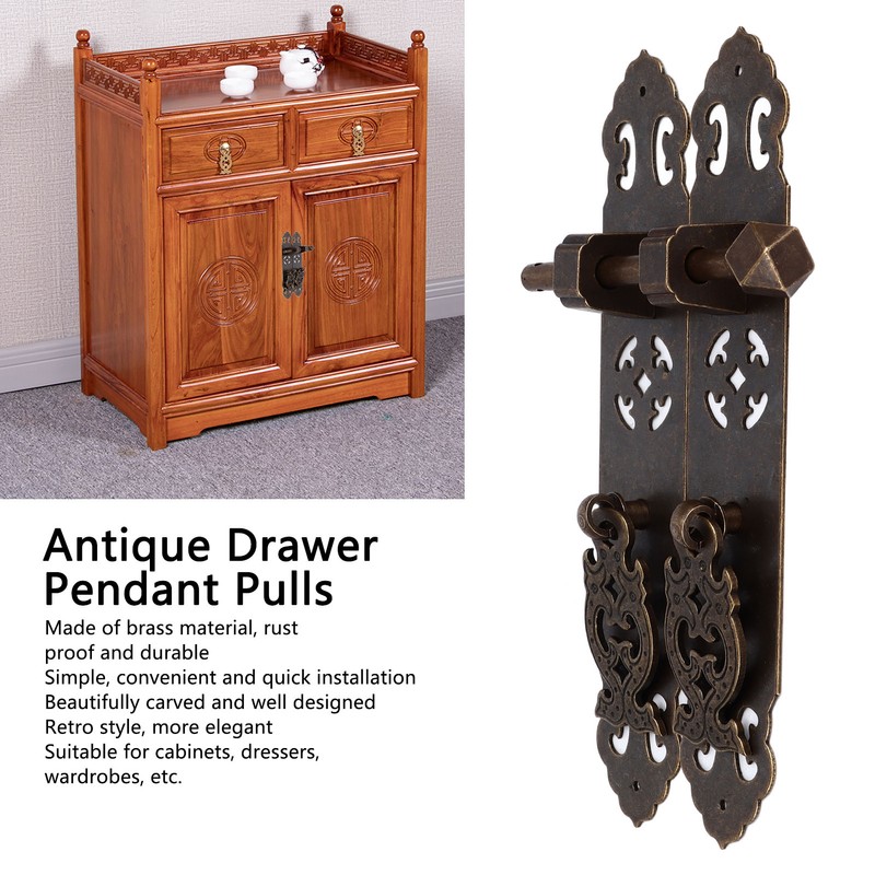 Antique Drawer Pendant Pulls Anti Rust Retro Elegant Brass Book
