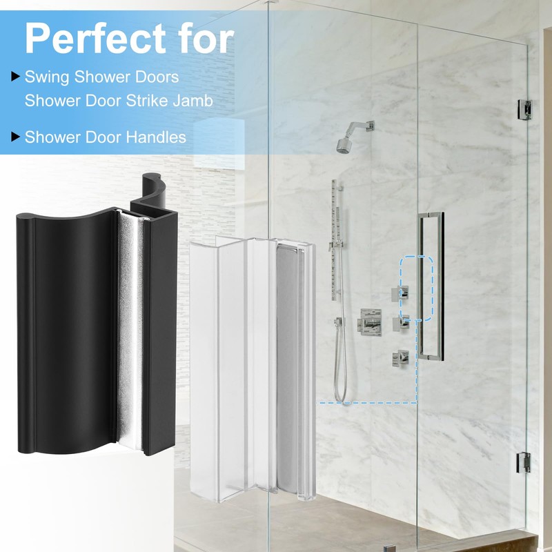 Shower Door Magnet 3" Black Frameless Shower Door Handle