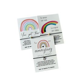 Rainbow bracelets bundle | Set of 3 rainbow wish bracelets | Encouragement gifts | Empowerment bundle