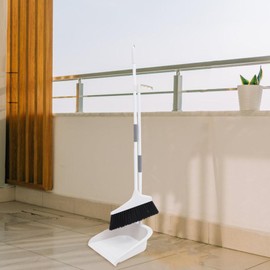 Lurrose 1set Heavy Duty Broom and Dustpan Set Ergonomic Long Handle for Efficient Cleaning for Home Office Indoor Outdoor Use Floor Sweeping Tools