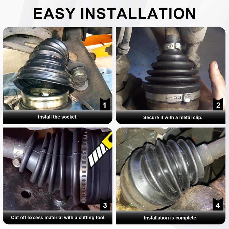 IIRC Universal Axle Boot with Metal Clamps, Axle Boot for