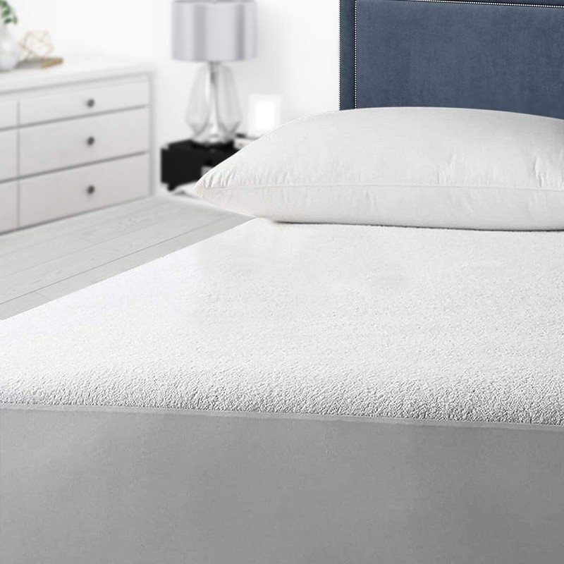 Vozbi Double Terry Towel Mattress Protector, Polycotton Mattress Protector, Waterproof