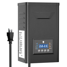 400W Low Voltage Landscape Transformer, 2 Independent Outputs, 120V AC to 12V/14V AC, Landscape Lighting Transformer with Timer and Photocell Sensor