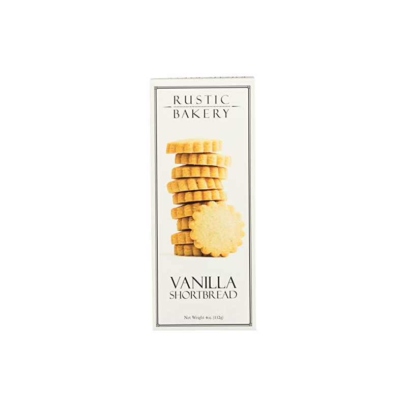 Rustic Bakery Handmade Cookies, Tahitian Vanilla Bean Shortbread, 4 oz