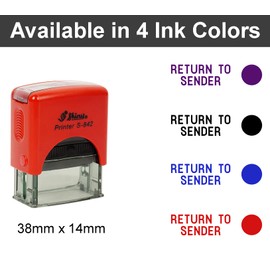 Printtoo Return to Sender Self Inking Rubber Stamp Pre,Inked Office Stamp, Home Office Business Stationery, 38 x 14 mm, Violet