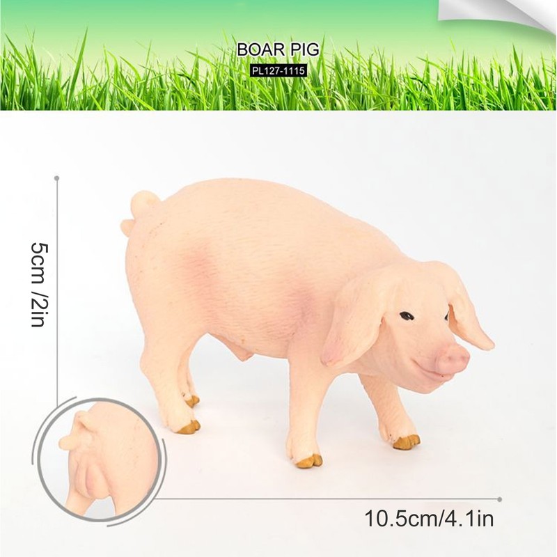 Simulation Farm Pig Animals Model Figures Toy Set Preschool Educational