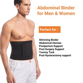 Funcy Women/Men Abdominal Binder for Post Surgery, Postpartum Belly Band for Postpartum Moms, Optimal Support for Rapid Recovery (Black, X-Large)
