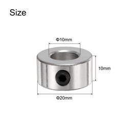 QUARKZMAN 15-Piece Set Screw Collar 10 mm Bore, 20 mm Outer Diameter, 10 mm Width, Drill Limiter, Depth Collar Made of Carbon Steel for Drills