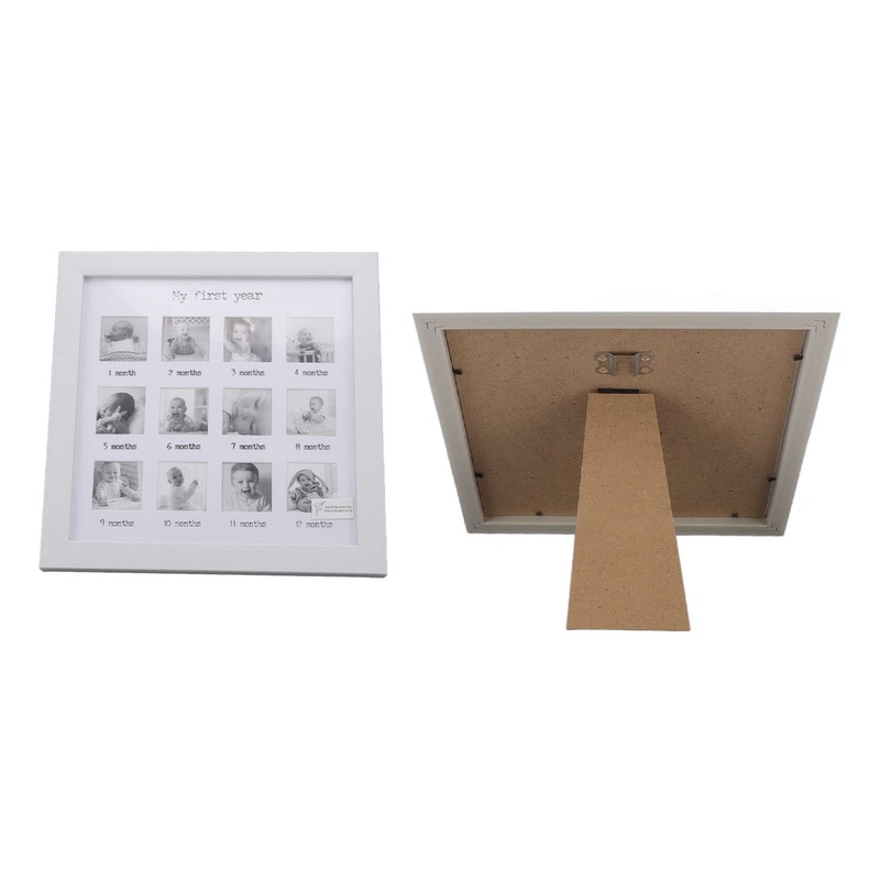 Generic Baby First Year Photo Frame, White, 25x25x1.8cm / 9.8x9.8x0.7in,