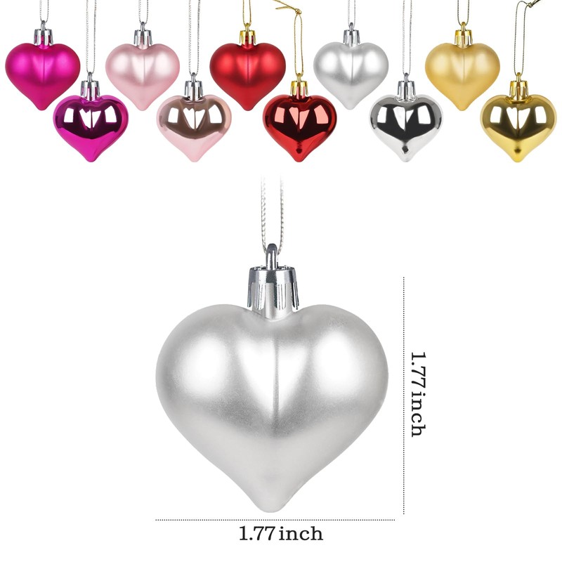 Liitrton 15 PCS Heart Shaped Decorations for Christmas Tree Party