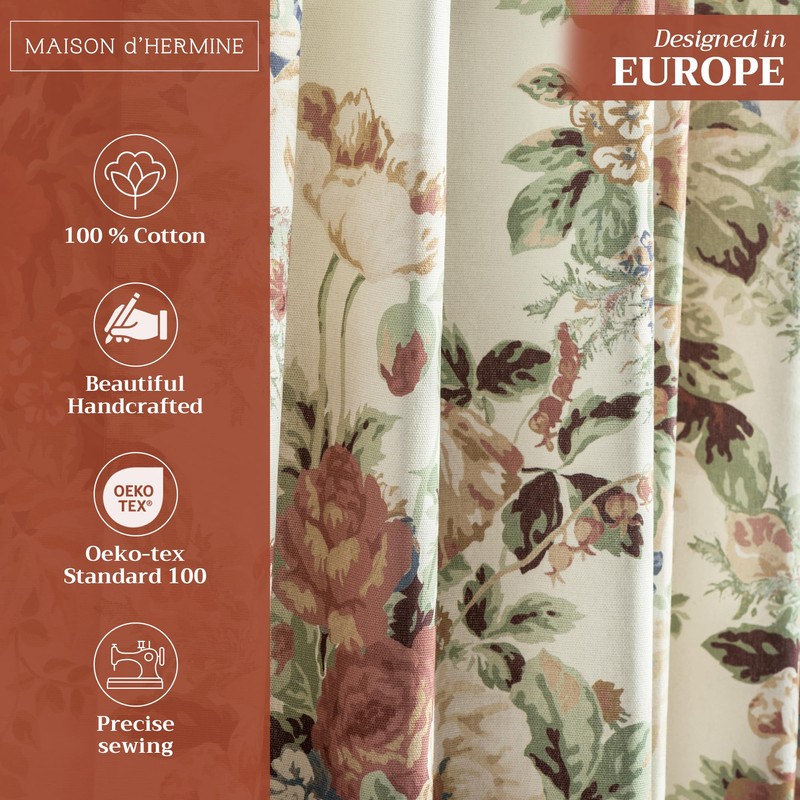 Maison d' Hermine Curtains for Living Room 100% Cotton 96