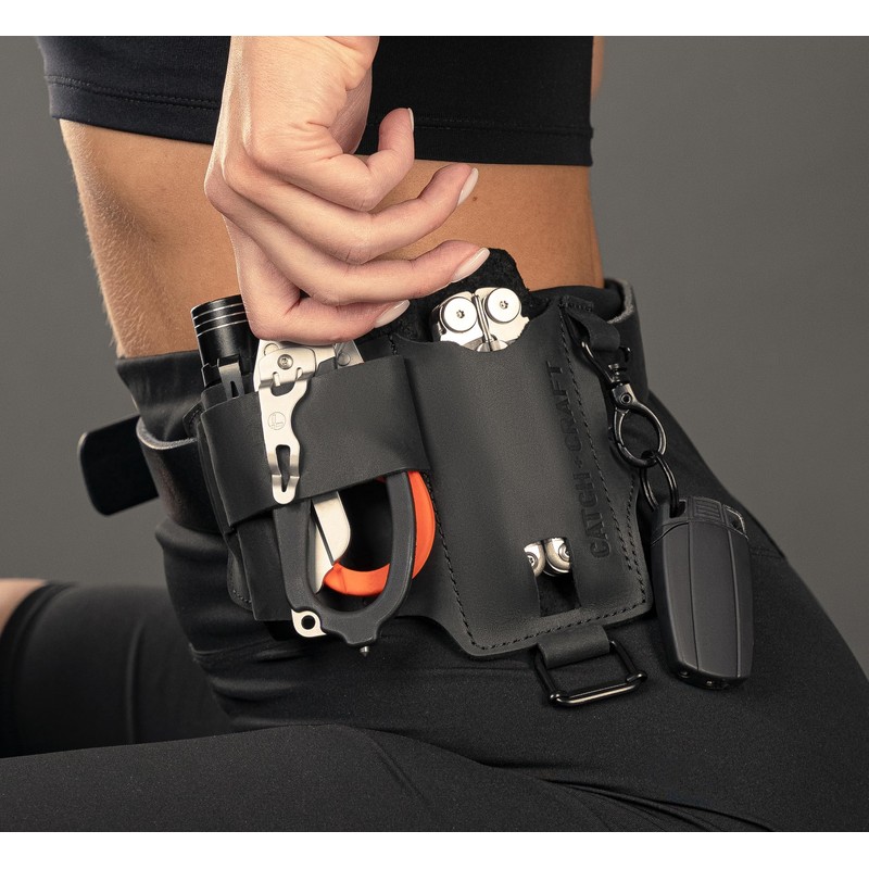 EDC Multitool Sheath for Belt - Compact Knife and Flashlight