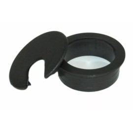 My Cable Mart 1 3/4inch CUT-HOLE SIZE Black Round Wire Management Grommet with Removable Lid