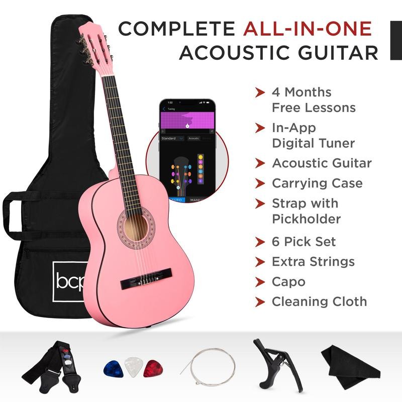 Best Choice Products 38in Beginner Acoustic Guitar Starter Kit w/
