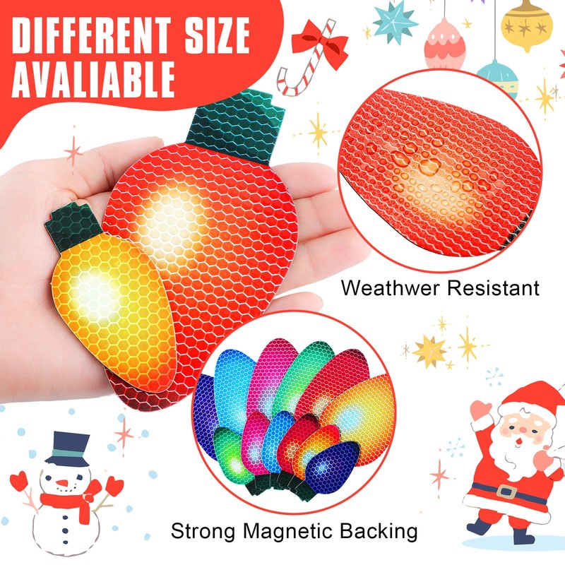 Outus 190 Pcs Christmas Car Refrigerator Decoration Magnets Bulk Reflective