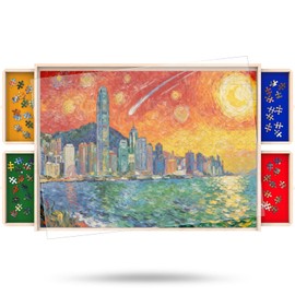 Puzzle Board with Drawers Rotatable 360-Degree Wheels and Cover 34" x 26" 1500 Piece Wooden Jigsaw Puzzle Table Storage Organizer Portable Lightweight Design