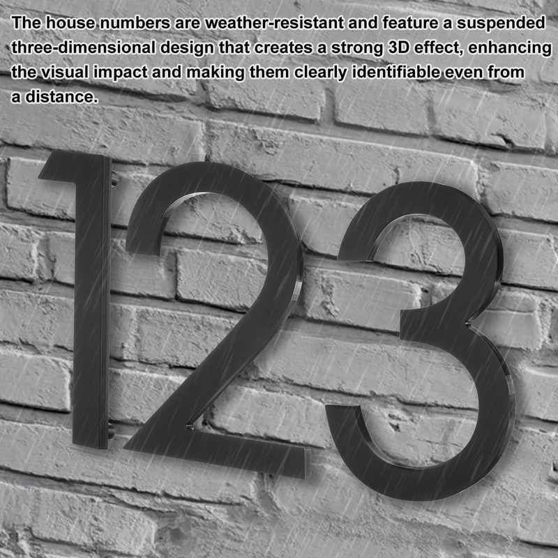 sourcing map Floating House Numbers, 6 Inch Solid Aluminum Modern