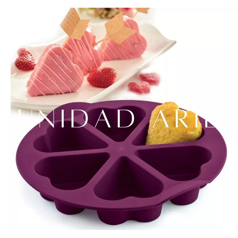 Tupperware Molde De Silicón Con 6 Corazones Para Cocina Tupperware