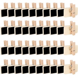 Small Chalkboard, Pack of 100 Wipe Clean Mini Board, Wooden Chalkboard Clips, Wooden Boards for Labelling, Mini Chalkboard, Memo Board, Wall Board for Labelling, Home, Buffet, Wedding