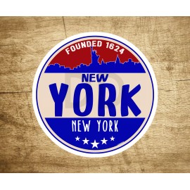New York City Vacation Luggage Travel Statue Of Liberty Sticker Decal 3" x 3"
