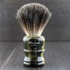 Horn Replica Shaving Set – Black Synthetic Badger Brush &