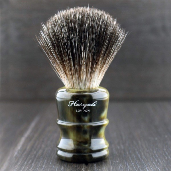 Horn Replica Shaving Set – Black Synthetic Badger Brush &