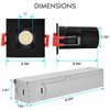 LUXRITE 1 Inch Square LED Recessed Lighting with Junction Box,