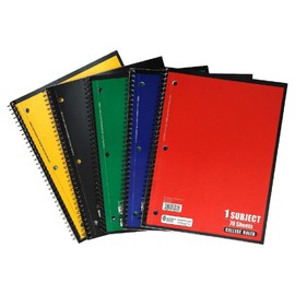 Norcom College Ruled Spiral Bound Notebook 70 Sheets Assorted Colors (Pack of 5)