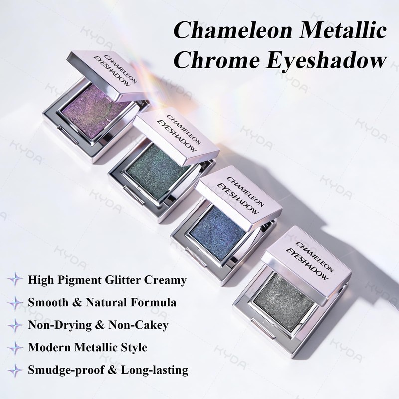 Chameleon Smoky Blue Eyeshadow, Chameleon Chrome Metallic Eye Shadow, Smooth