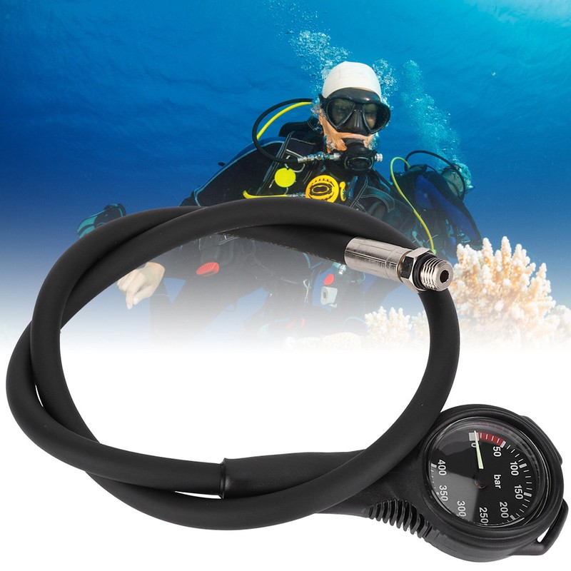 Professional Luminous Submersible Scuba Diving Pressure Gauge 400 Bar Console