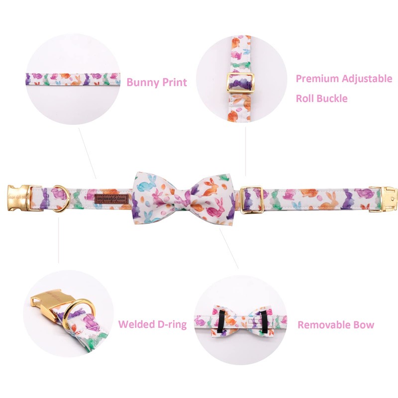 Unique style paws Easter Dog Collar, Holiday Bunny Eggs Dog