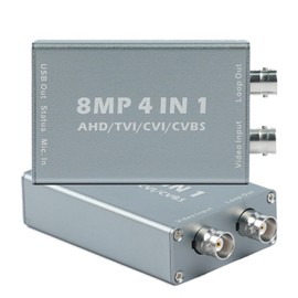 8MP 4-in-1 Video Capture Card,TVI AHD CVBS CVI to USB 2.0 Capture Device,1080P Converter for Streaming Recording Windows,Linux