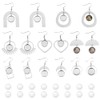 UNICRAFTALE 16pcs 8 Styles Stainless Steel Earrings Bezel Blanks Hooks