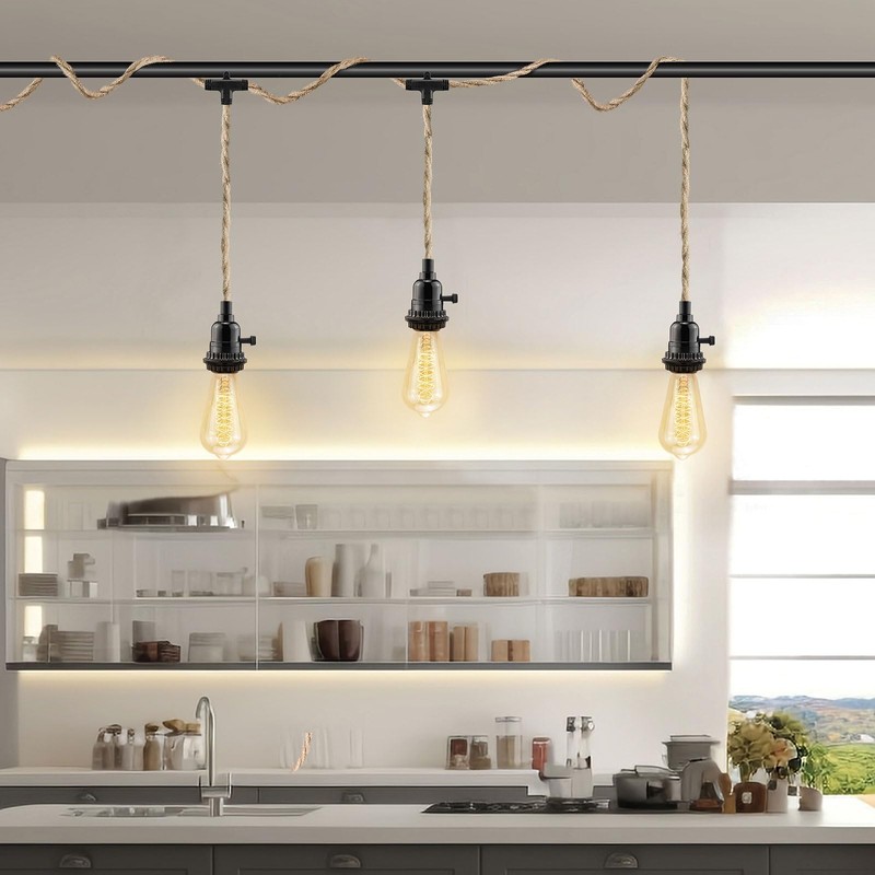 LYOOWNG 3 Light Plug in Pendant Light Cord, 25FT Hanging