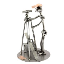 Steelman24 I Nuts and bolts sculpture Land Surveyor With Personal Engraving I Handmade ornaments I I Metal figurine