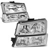 DNA MOTORING Pair Headlight Assembly Compatible with 2003-2006 Chevy Silverado