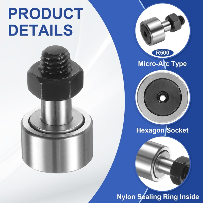 sourcing map Cam Follower Track Runner Bearings CF8/KRV19 PPA Needle