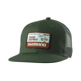Shimano CA-067Y Graphic Flat Mesh Cap, Green, M