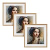 Vivelove Oak Wood 16"x16" Picture Frames Matted to 12"x12" Set