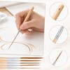 Matwsec 5 PCS Long Liner Brushes Natural Wood Detail Paint