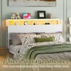 Merronix Full Sized Headboard with 2 Tiers Storage Shelves, Sturdy