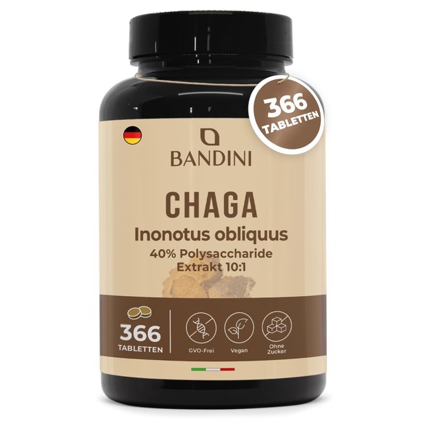 Bandini® Chaga 366 Tablets | On the Mushroom Inonotus Obliquus,