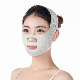 Tsuruwa Small Face Belt, Face Band, Face Line Correction, Eliminates Edema, Small Face Goods, Adjustable, Nasolabic Line Correction, Beauty Goods, Double Chin, Easy at Home (Gray)
