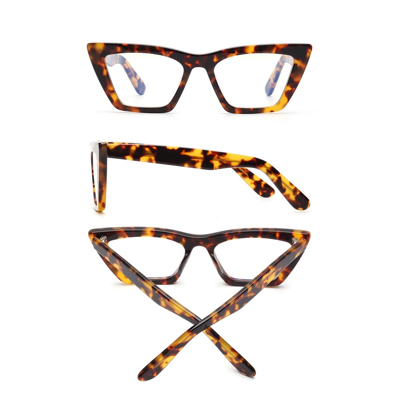GLINDAR Cat Eye Blue Light Locking Glasses Vintage Narrow Square