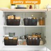 Tioncy 4 Pcs Plastic Mesh Baskets with Wood Handle Woven