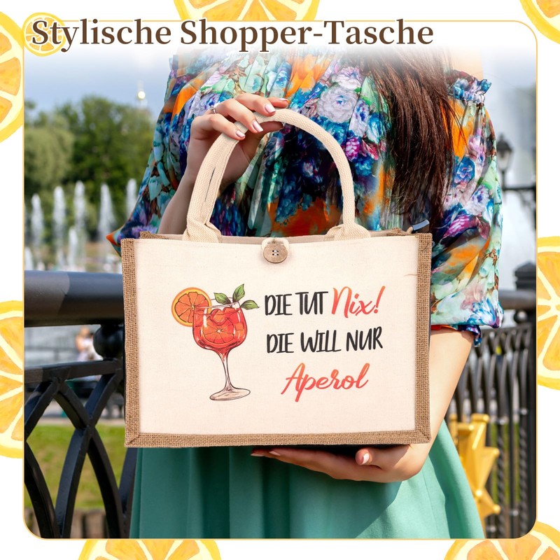 GADITIEK Aperol Gift Bag, Aperol Jute Bag for Women, Beach
